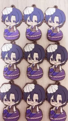 カラフルピーチ もふくん マカロンラバーキーホルダー 9個セット