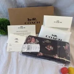 新品・未使用コーチCOACH イチゴ柄 長財布 茶色ブラウン | Mercari