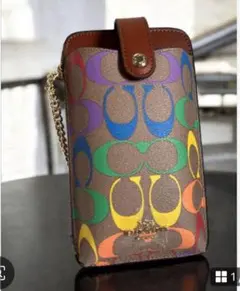 Coach マルチカラー スマホショルダーバッグ