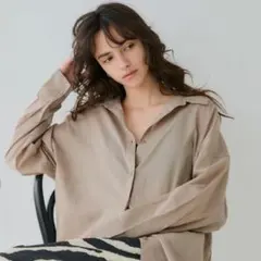 【未使用】coca コカ ガーゼシャツ Mサイズ ライトベージュ