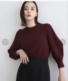 INDIVI インディヴィ 【洗える】バルーンスリーブニット