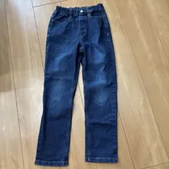 GU ダークブルー デニムパンツ ゴムウエスト130