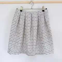 美品 Spick&Span スピック＆スパン ツイード タイトスカート ホワイト