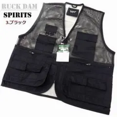 4L　ノーアイロンでOK　速乾。細メッシュ多機能ベスト　152200　3ブラック