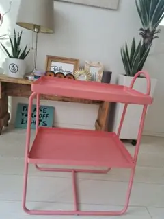 IKEA イケア　ハットーセン　ピンク　サイドテーブル　シェルフユニット
