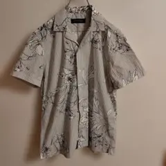 ZARA MAN ストライプ 花柄 半袖シャツ Sサイズ