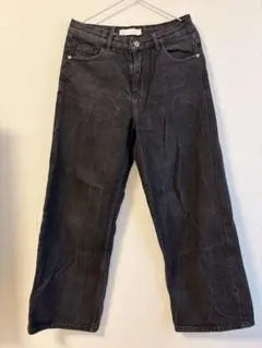 ブラックデニム ワイドデニム メンズ 黒デニム パンツ