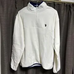ホワイト ハーフジップ トレーナー