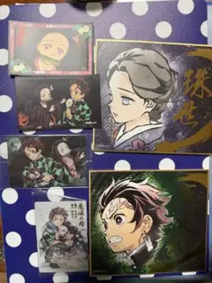 鬼滅の刃 竈門炭治郎 竈門禰豆子 珠世 色紙 ステッカー カード