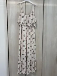 【新品タグ付】ジェラートピケ ルームウェア ロングワンピース 花柄 カップ付き