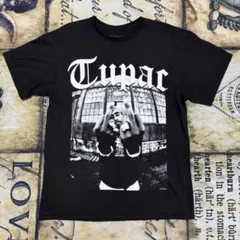 2PAC Tupac Shakur フォト Tシャツ ブラック L ヒップホップ