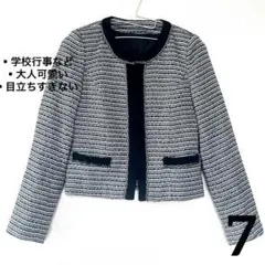 【セール✨】行事などで使いやすい♡ ノーカラージャケット　黒　大人可愛い　S