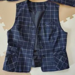 事務　ベスト　制服　チェック柄　バックリボン①9号Мのサムネイル