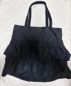 LOWRY FARM フリルトートバッグ ブラック