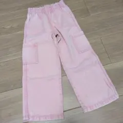 H&M　120cm　デニム　ワイド　ピンク