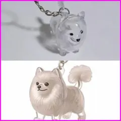 【ポメラニアン】 毛玉入れ キーホルダー 犬 メモリアル けだまだま風A