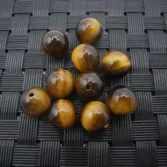 《パーツ》天然石 タイガーアイ8mm丸玉・片穴 1ペア2個セット