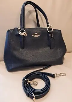 COACH 2wayミニクリスティキャリーオール ショルダーバック　黒