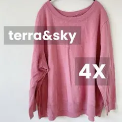 希少サイズ✨terra&sky スウェット 5L 6L ピンク オーバーサイズ