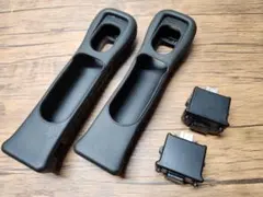 Wiiリモコン　モーションプラス 2個セット　Wiiコントローラー任天堂【黒】①