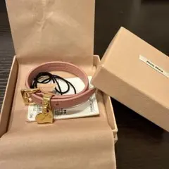 Miumiu ミュウミュウ リボン クリスタル ベルト アクセサリー ピンク 