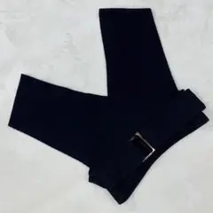 MURUA ベルト付きニット ビスチェ 黒 リブ Vネック 長袖 大人 きれい