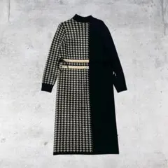 千鳥柄ワンピース ロングワンピース