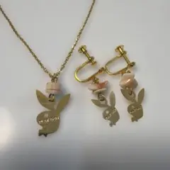 PLAYBOY ネックレス イヤリング セット ゴールドカラー