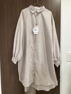 新品　しまむら　ベージュ シャツドレス ベージュ　Mサイズ