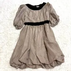 【美品】フォクシー シルク シアーパフスリーブ バルーンワンピース レース L