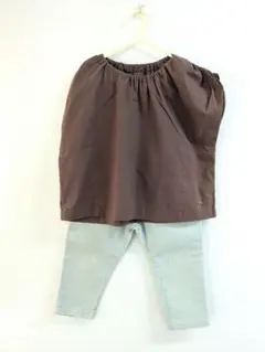 n.o.u.s　2点セット110cmミントグリーン ボトムス ×ブラウンブラウス