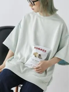 CIAOPANIC TYPY 配色ビッグスウェットハーフスリーブ ホワイト