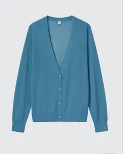 【ユニクロ】ライトVネックカーディガンM（ブルー）