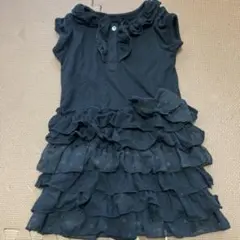 ブラックフリルノースリーブワンピース90cm
