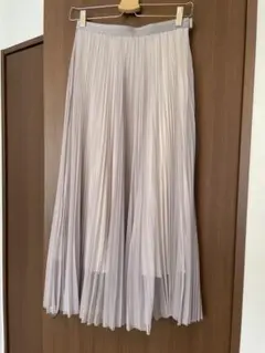 シフォン プリーツ ロングスカート ライトパープル