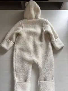 GAP フリースロンパース フード付き　3-6M アイボリー
