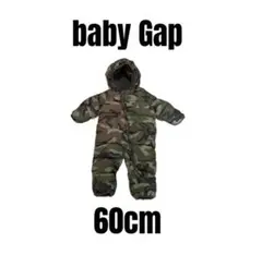 【ベビーギャップ】美品　ジャンプスーツ　ロンパース　ダウンジャケット　迷彩　60