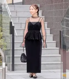 【9/15までお値下げ】Chico ペプラム　ワンピース　オケージョン