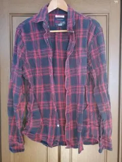 OLD NAVY ネルシャツ レッド×ネイビー Lサイズ