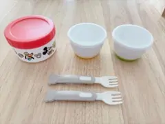 ベビー離乳食容器&フォークセット リッチェル　ミッキー　ミニー　くま　保存容器のサムネイル