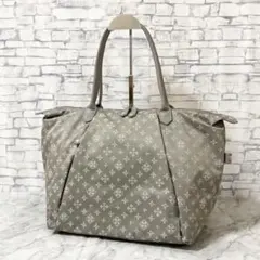 美品✨ラシット・トートバッグ肩掛け ナイロン×レザー モノグラム 大容量 A4可