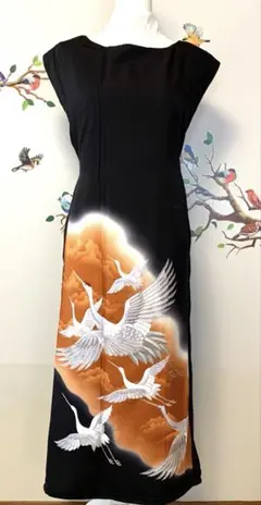 着物　留袖　リメイク　ロングワンピース　ゆったり　大きめ