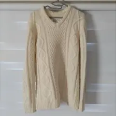 Azul Basic アイボリー ケーブルニット M