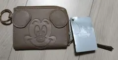 【新品未使用】ミッキー耳付きブラウンカードケース