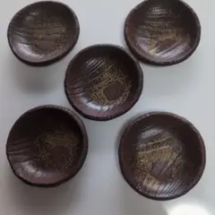 ブラウン陶器皿5個セット
