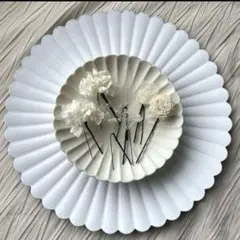 ドライフラワー　かすみ草　ヘッドパーツ　髪飾り　成人式　結婚式　卒業　前撮り