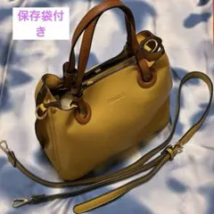 【極美品/保存袋付】FIRANO カジュアルシックハンドバッグ2WAYマスタードのサムネイル