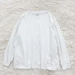 エアリズムコットン　UVカットクルーネック長袖Tシャツ　 XLサイズ　白のサムネイル