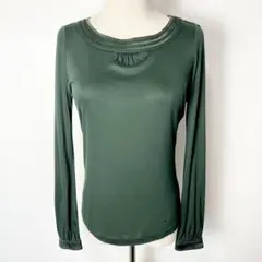 Burberry バーバリー ボートネック 長袖ロンT 1/Sグリーン 緑 上品