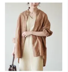 美品✨イエナ ラミーリヨセル バンドカラー バックギャザーチュニック 